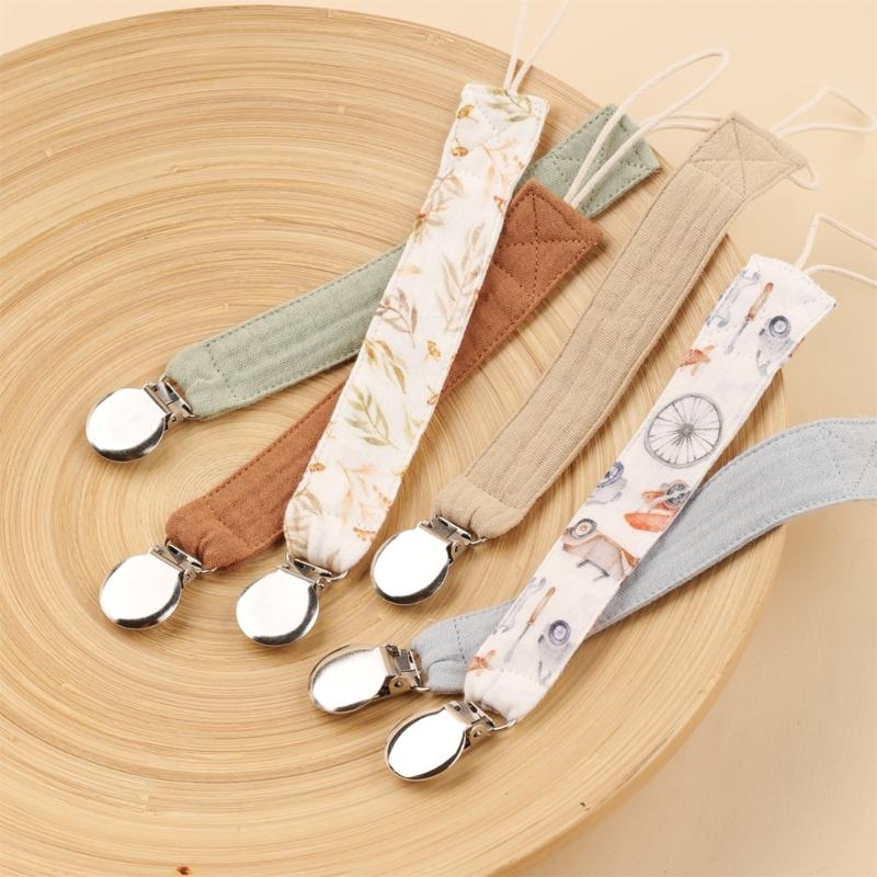 6Pcs Baby Pacifier Strap Baby Soother Chain Newborns Dummy Chain Clip Baby Product Cotton Teether Pacifier Strap Holder