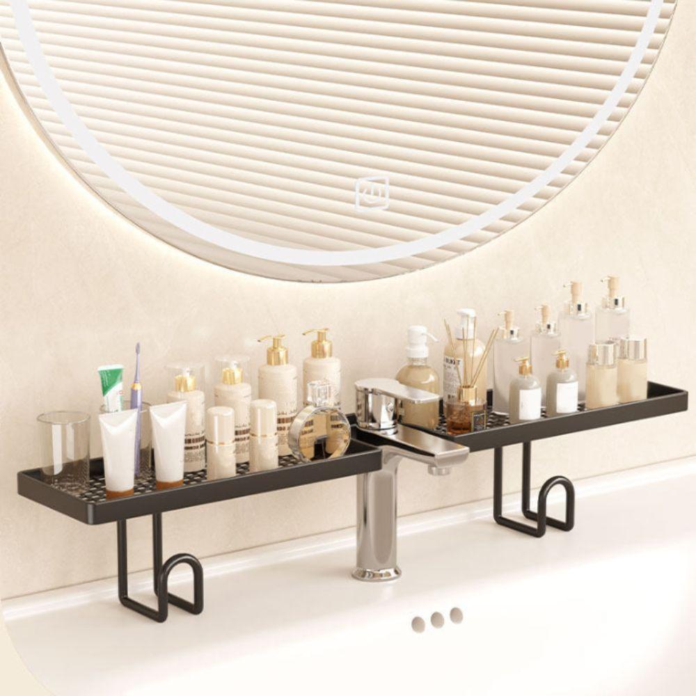 Rustproof Bathroom Storage Rack No-Drill Faucet Drain Organizer Sink Drying Rack Washstand