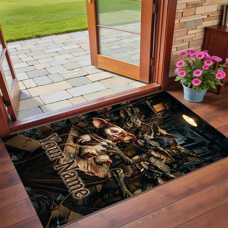 Crystal Velvet Rug Custom Name Text, Soft Non Slip Floor Mat Home DecorGremlins Gizmo
