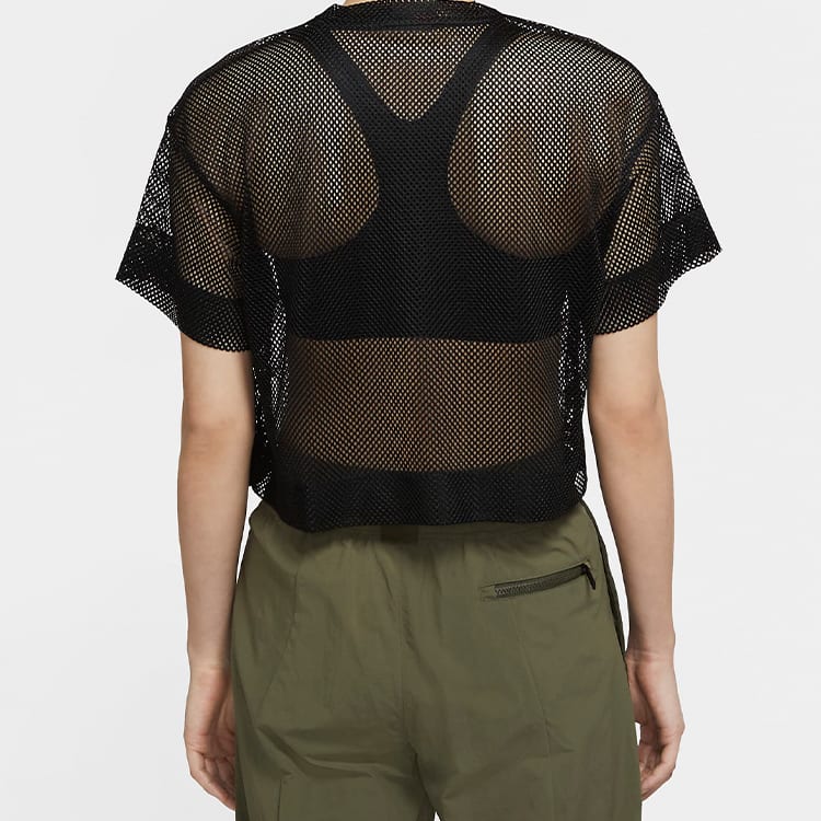 Jordan Crop Tops Women's Black Crew Neck Moderate CZ1892-010