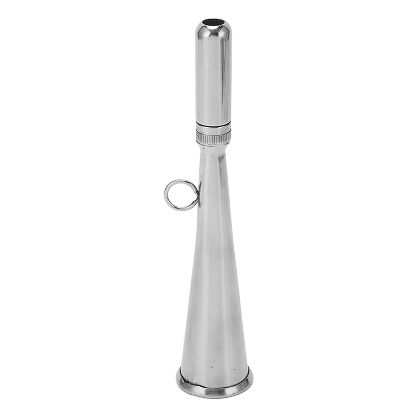 

Marine Foghorn Stainless Steel Handheld with Removable Mouthpiece Durable Design for Boating серебряный