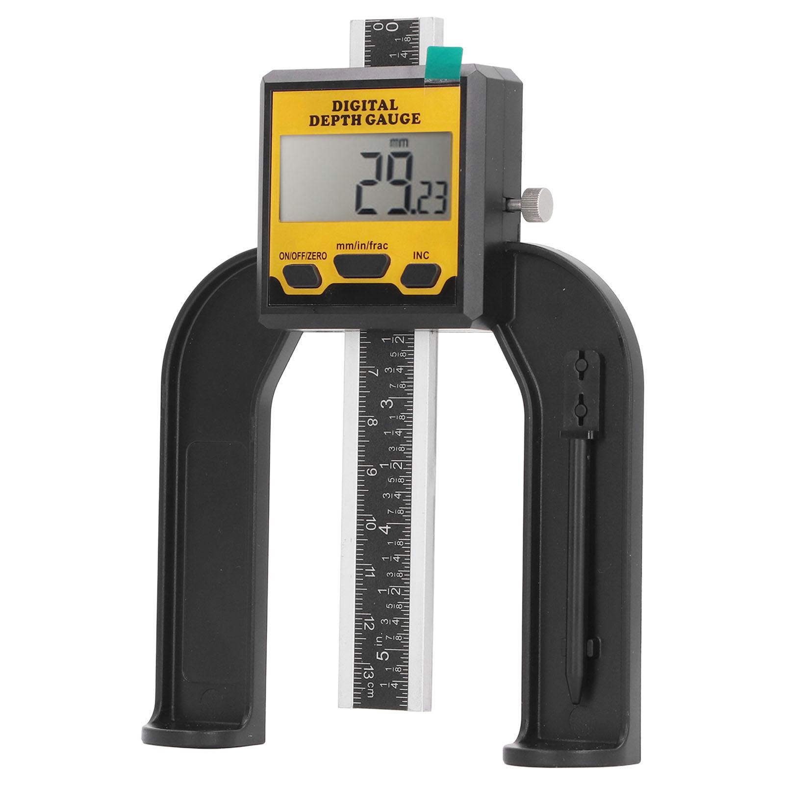 

Digital Depth Gauge 0.01mm Resolution Woodworking Height and Depth Measurement Tool with Magnetic Base