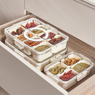 Feuchtigkeitsdichte Aufbewahrungsbox für Gewürze und Zutaten mit Fächern