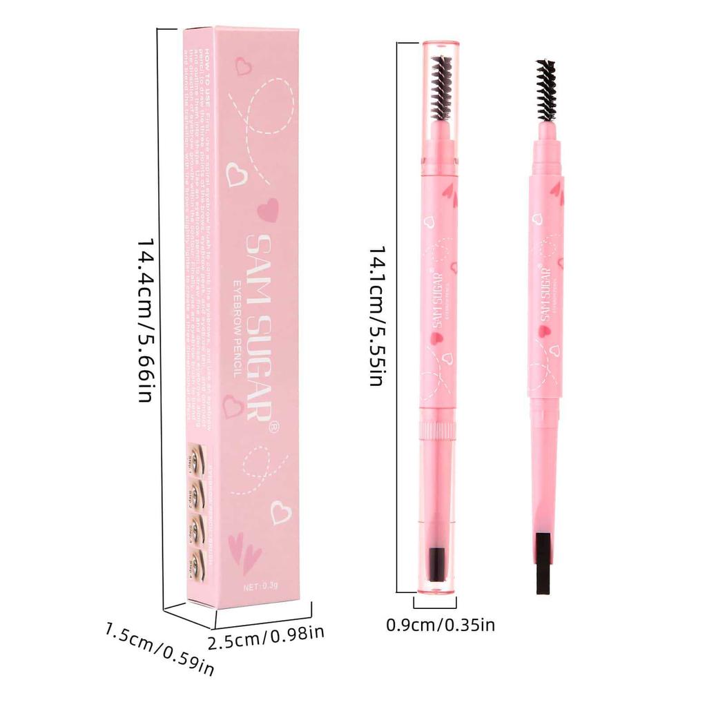 Chopper-förmiger Augenbrauenstift, Natürlich und Extrem Fein, Doppelseitig, Wasserfest und Schweißresistent, Lang anhaltend, Wischfest, Natürliche Augenbrauen