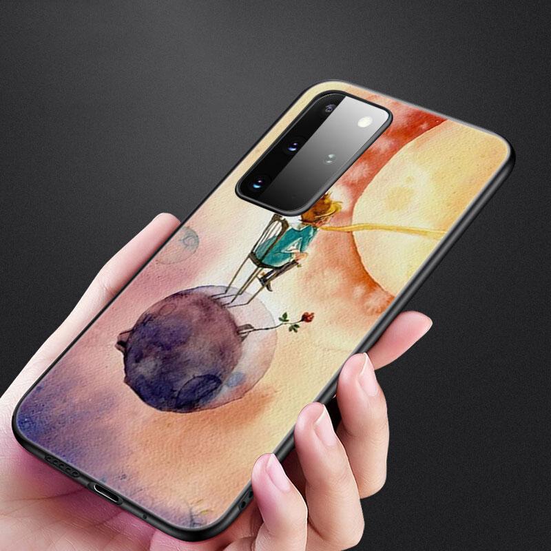 The Little Prince fox telefonfodral för Samsung Galaxy S20 S21 FE S10 Lite Note 20 10 Lite S8 S9 S10E S10 Plus Ultra Black Cover
