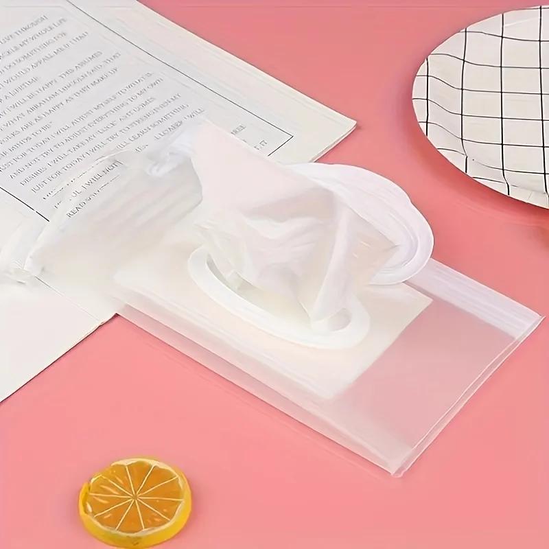 1pc Portable Wet Wipe Pouch - Lightweight EVA Tissue Holder with Zipper, Transparent Design for Easy Carry, Ideal for Bathroom