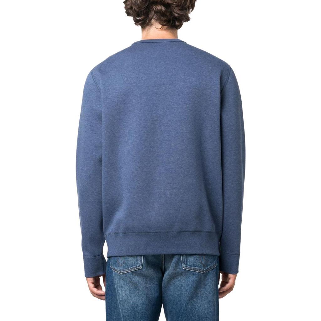 Polo Ralph Lauren FW23 Solid Color Embroidered Crew Neck Long Sleeve Sweatshirt Men sweatshirt Blue 710881519-012