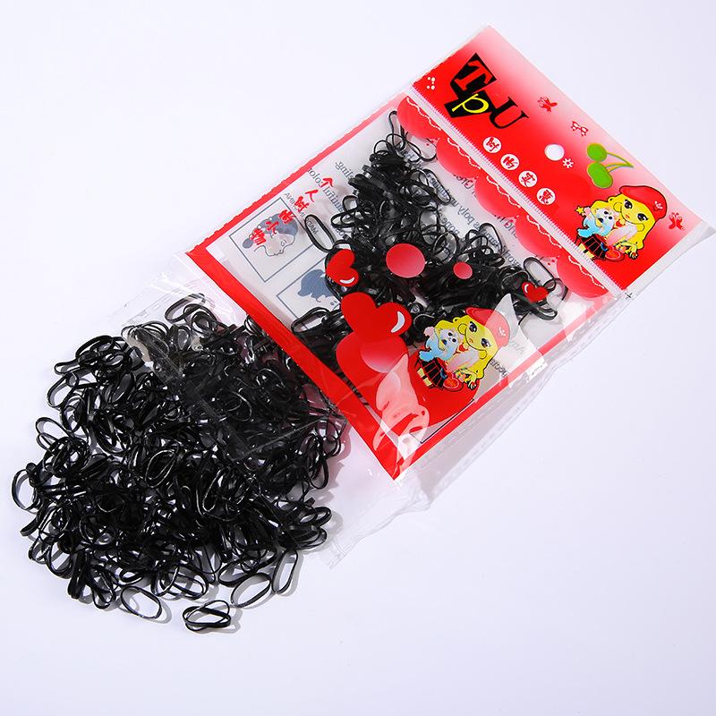 Small Rubber Bands Female Hair Disposable Rubber Band Bag Color High Elastic Hair Ring Does Not Hurt Children'S Head Rope