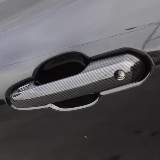 Carbon Fiber Front&Back Car Door Handles Trim For Toyota RAV4 -2025