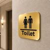 Herren und Damen Toilettenschild Spiegeloberfläche Acryl Dekorative Türplakette Rund Silber