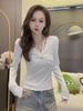 Chic Slim-Fit V-Neck Long-Sleeve Women's Top - 2026 Spring Arrival