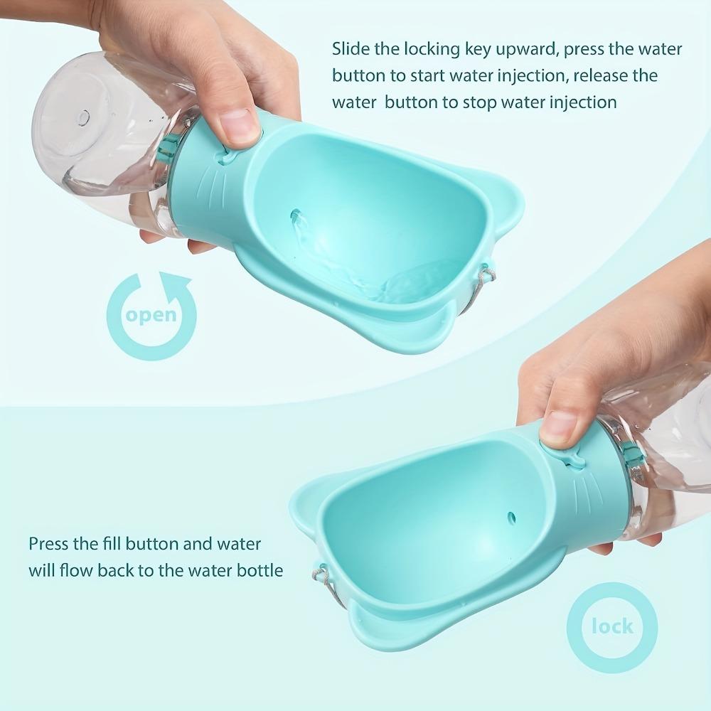 2In1 350Ml Portable Durable Food Grade Material Dog Cat Pet Water Leakproof Cup Bottle With Food Dispenser Suitable For Hiking And Travel Decor