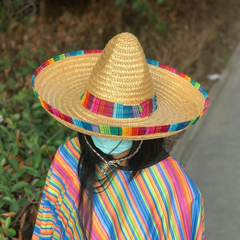 1pc Woven Straw Hat, Mexican Straw Hat, Pointed Hat, Straw Hat, Sun Hat, Party Handmade Hat, Ball Photography Hat