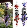 Unique Housewarming Presents Decorative Hummingbird/Santa Claus Wind Chime with Metal Tubes for Outdoor Garden Patio Acrylic Pattern Pendants