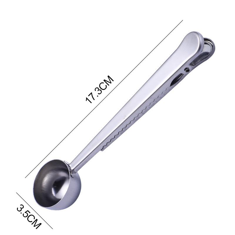 Stainless Steel Coffee Spoon with Clip Barista Coffee Accessories Scoop Spoon Coffee Weighing Measuring Spoon
