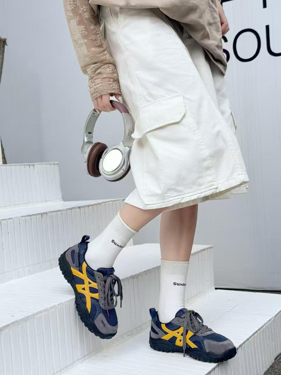 

Autumn Women s Mesh German Colorblock Training Shoes 2025 - Fashionable, Soft Sole, Comfortable Casual Sports Skate Shoes Size 36 темно-синього кольору