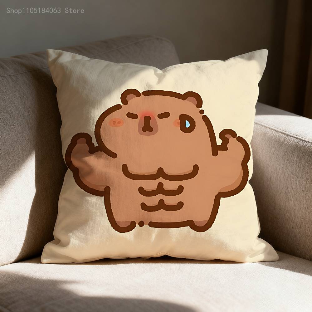 Capybara Pillow Case Print Polyester Fiber 40X40 cm Home Sofa Throw Cushion Cover Decoration