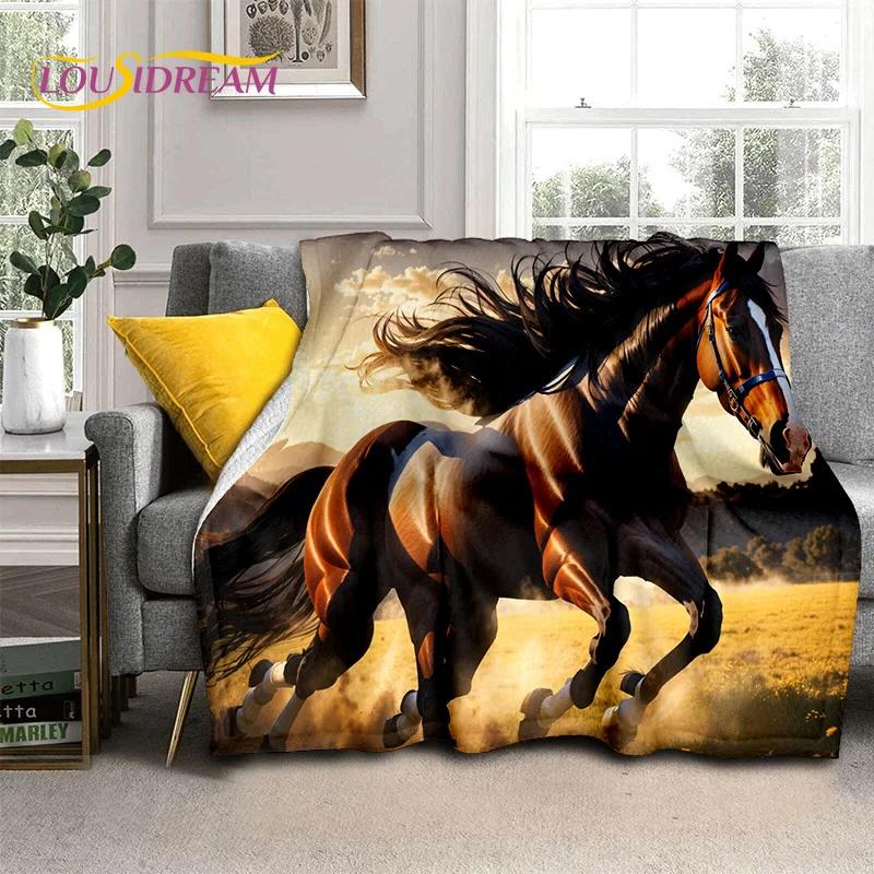 Horse Pentium Gallant Steed 3D Animal Blanket,Soft Throw Blanket for Home Bedroom Bed Sofa Picnic Travel Office Cover Child Gift