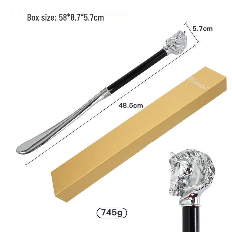 Maximilian Luxury Shoehorn with Metal and Wood Handle for Home or Hotel Use