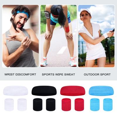 1 Set Sports Sweat Bands Three-piece Set for Women Men Sweat-absorbing Breathable Head