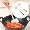 Silicone Kitchen Stir Fry Spoon Wooden Handle Cooking Spatula  Kitchen Tool Cooking Accessories