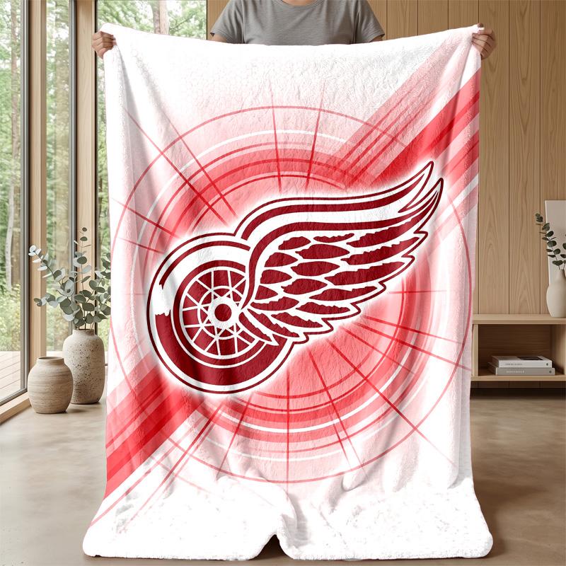 Coperta in Flanella e Pile Detroit Red Wings Coperta Calda e Accogliente per Divano Letto Viaggio Uso in Tutte le Stagioni