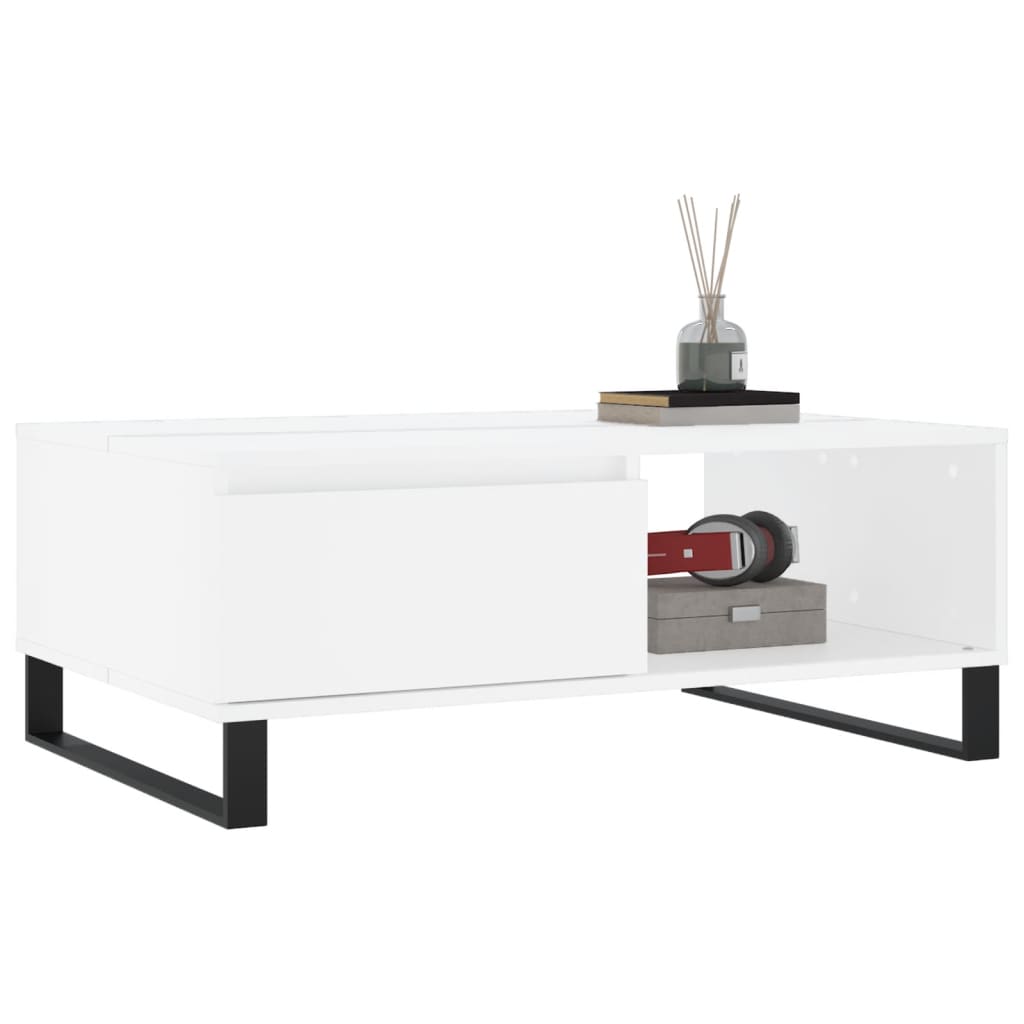 Coffee Table White 90x60x35 cm Wood Based Panel