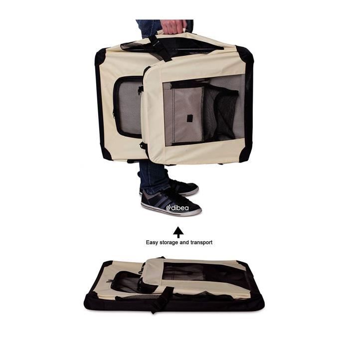 dibea chien pliable transport voiture box sacoche pour petits animaux (taille et couleur au choix), beige - tb10042