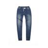 Women's Casual Solid Color Mid Waisted Poket Jeans Pants Denim Casual Trousers