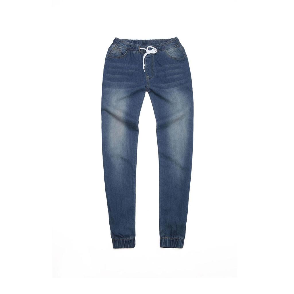 Women's Casual Solid Color Mid Waisted Poket Jeans Pants Denim Casual Trousers