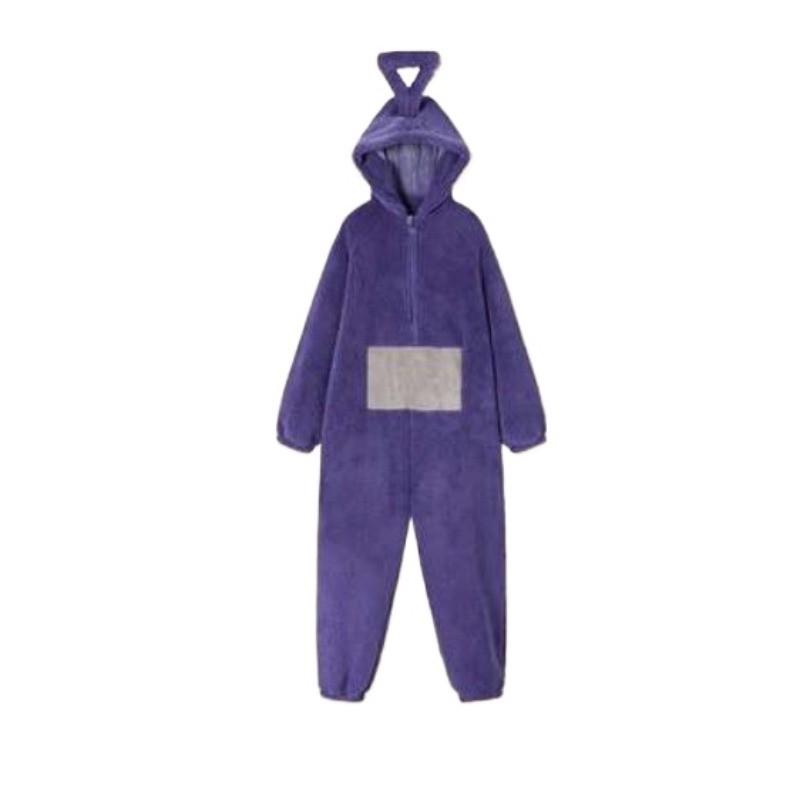 Adult Unisex Cartoon Pajamas Anime Velvet Fleece Jumpsuit Sleepwear