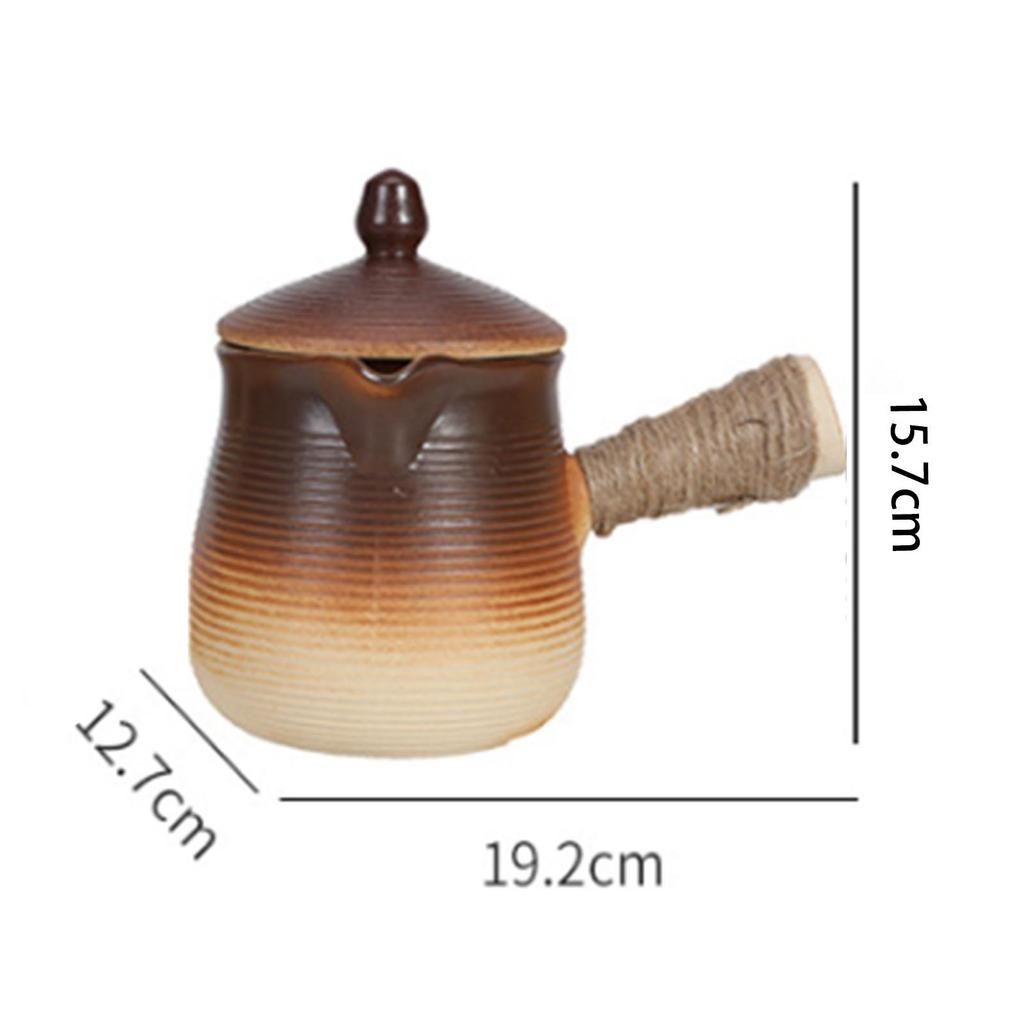 Ceramic Teapot and Stove Tea Maker Blooming and Loose Tea Leaf Kettle Porcelain Tea Pot with Rope Wrapped Handle for Hotel