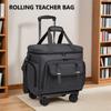 Large Capacity Teacher Rolling Bag with Detachable Trolley and Wheels - Multifunctional Travel Suitcase