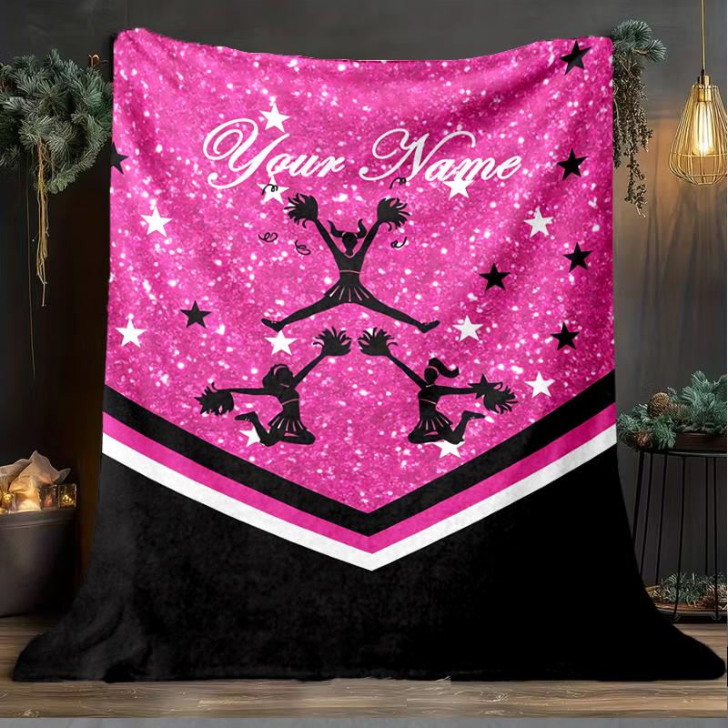 1PC Custom Name Stars Outdooor Flannel Blankets Patterns Throw Blanket All-Season Soft Gift for Couch, Bed, Camping Gifts