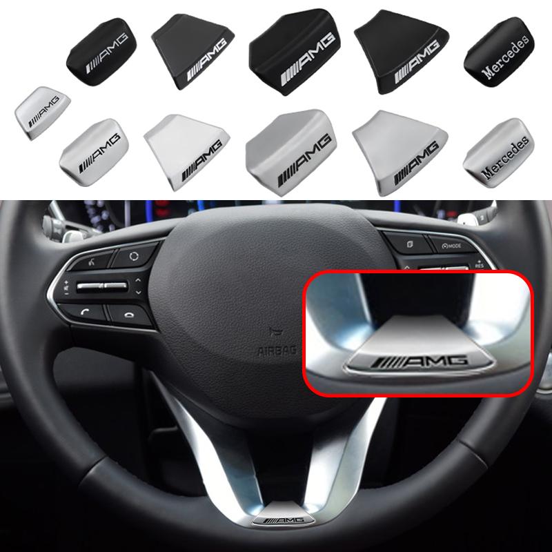 OLV5 3D Metal Car Logo Steering Wheel Sticker Decoration For Mercedes Benz AMG GLC W203 W206 W220 W205 W211 W212 W201 W210 W108 Class