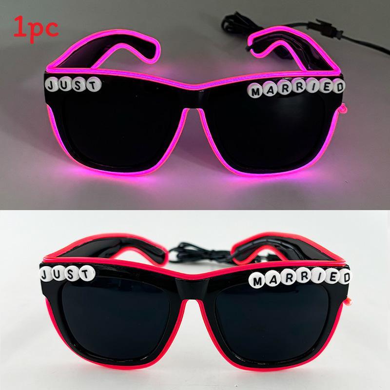 Led Heart Shaped Sunglasses For Women Men Party Fashion Decoratives Midnight Pink Frame