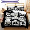 3pcs Custom Name Cartoon Horror movies Bedding Set Duvet Cover Closure Includes 1 Duvet Cover & 2 Pillowcases for All Seasons Bedroom Decor