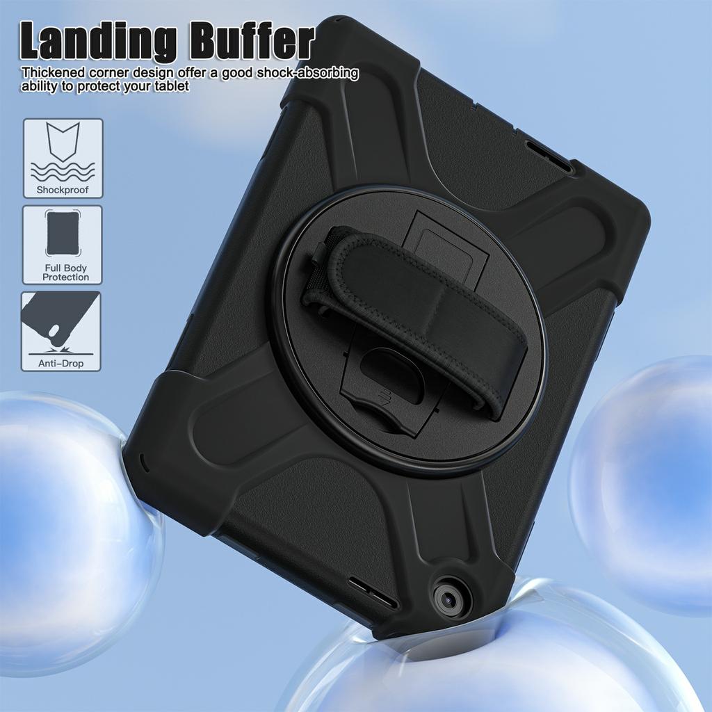 Για Lenovo Tab 10.1 (2025) TB311XU/Zhaoyang K10C Θήκη Περιστρεφόμενη Βάση Kickstand PC+Σιλικόνη Λουράκι Χειρός Κάλυμμα Tablet