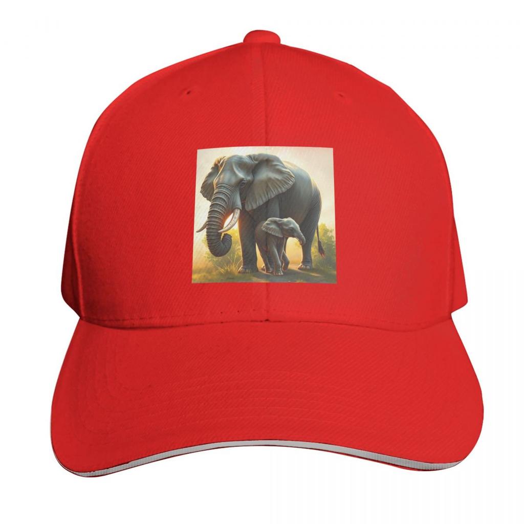 A Majestic Elephant With Her Baby Elephant Cap Fashion Casual Baseball Caps Adjustable Hat Hip Hop Summer Unisex Baseball Hats