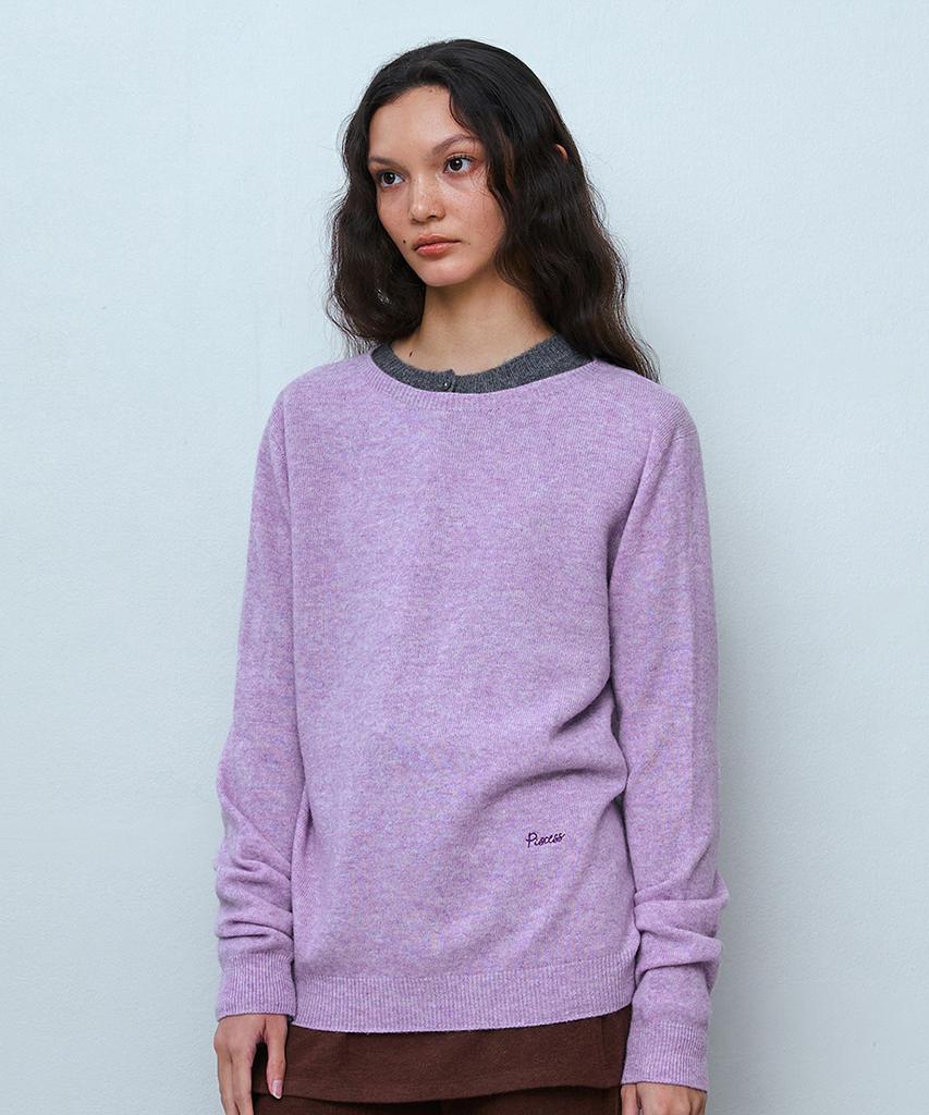 PISCESS Basic Wool Knit Top_Melange Purple
