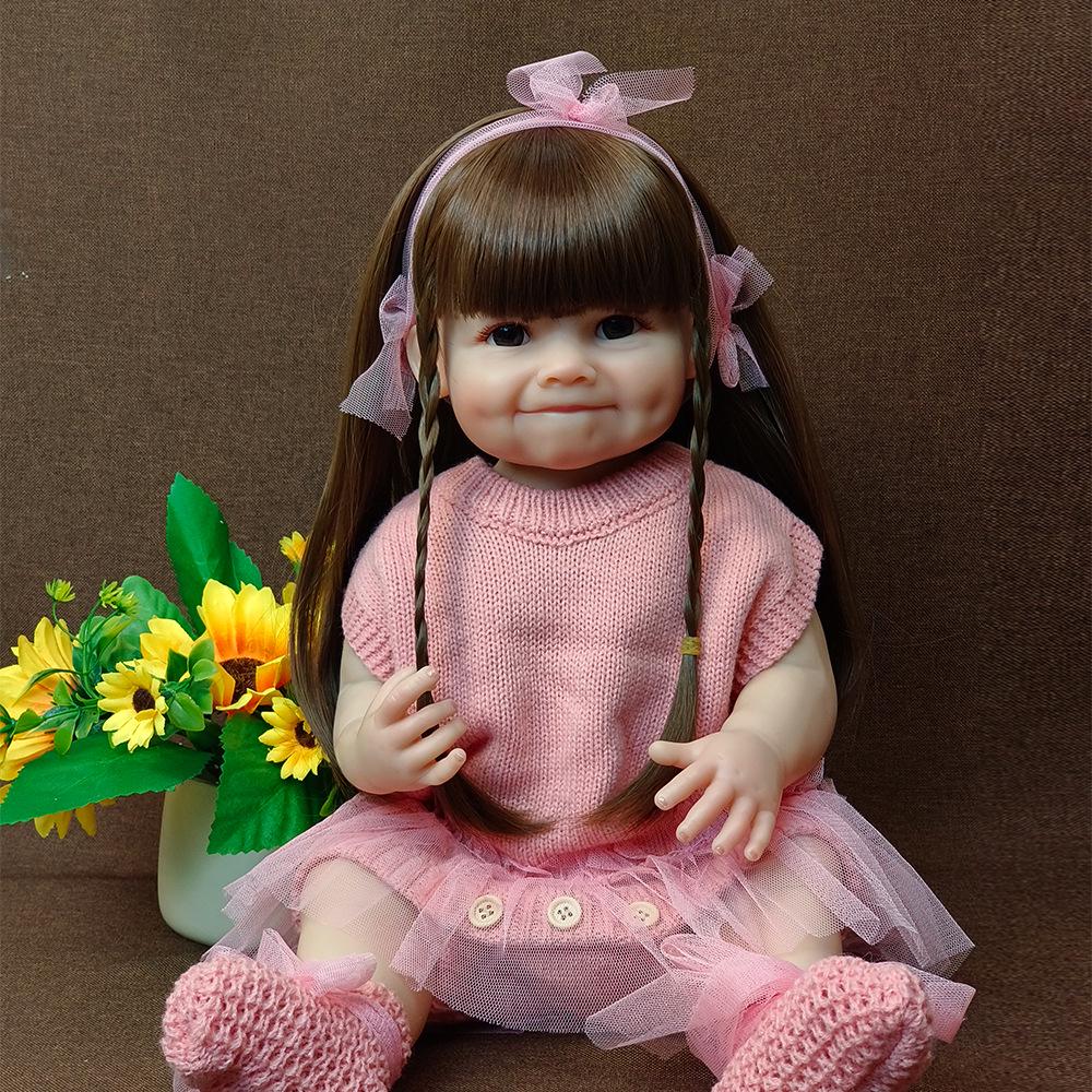 Realistic 55cm Full Enamel Baby Girl Doll Toy