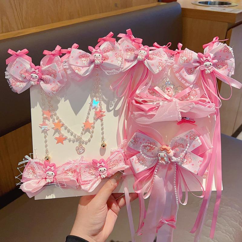 Children's Cartoon Hair Clip with Headband Princess Crown Hair Accessory Set Sanrio Girls' Baby Headpiece