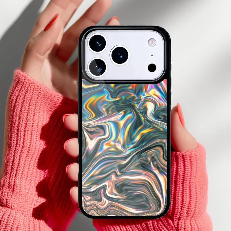 Holographic Dope Trippy Print Phone Case for iPhone 17 16 15 14 13 Pro Max Back Cover for 12 11 Pro Coque