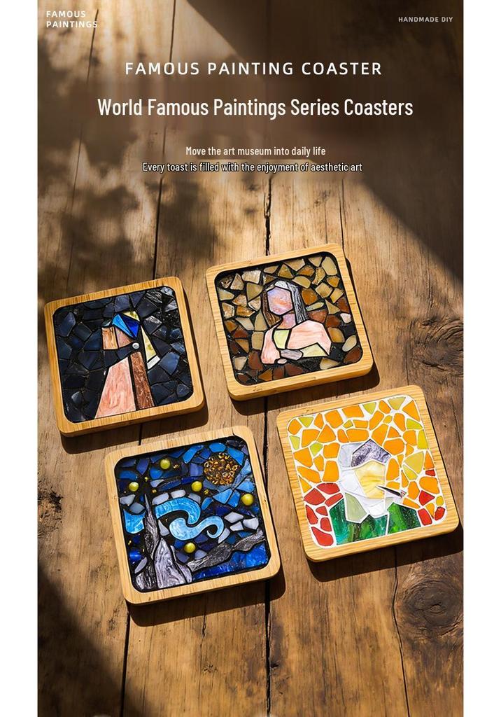 Mosaic Coaster DIY Kit: Creative Handmade Collage Art Set