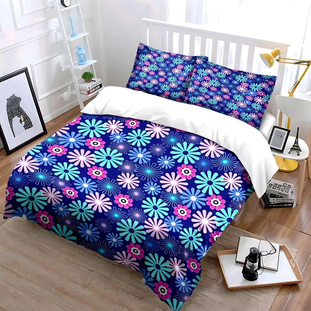 Floral Pattern Home Decoration Set Soft Comfortable Duvet Cover Bedding Set Included 1*Duvet Cover & 2*Pillowcases Gift