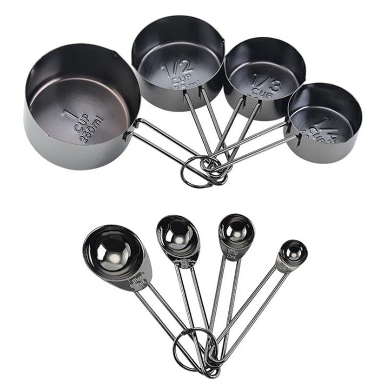 Xihe Stainless Steel Rose Gold Measuring Spoon & Cup Set