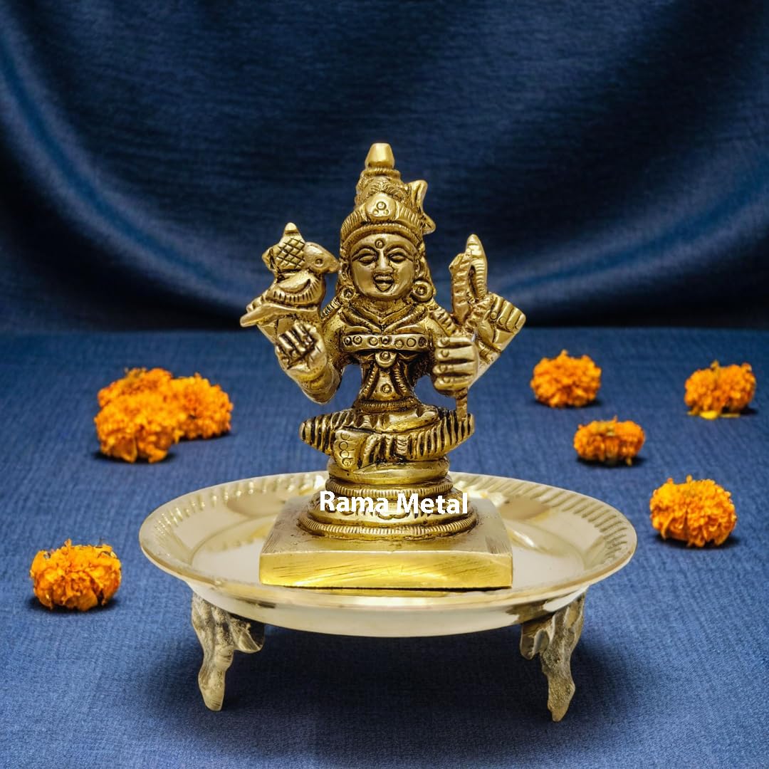 Pure Brass Kamakshi Idol, Kamatchi Amman Statue, Religious, Home Decor Idol