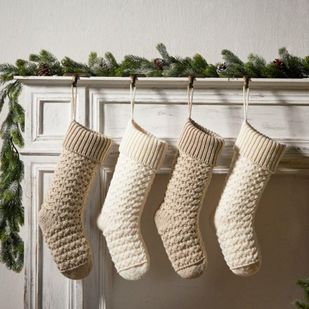 Fashion Knitting Christmas Stockings Home Decor Children's Gift Bag Xmas Gift Bag 18"/46CM Gift Holders Stocks Storage Bags