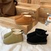 Fleece snow boots women wear thick soles, large size fur integrated short boots in winter, thickened non-slip cotton shoes