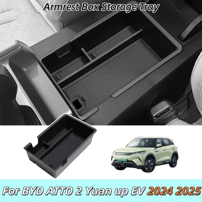 Armrest Box Storage Tray Console Holder Container Organizer for BYD ATTO 2 Yuan Up EV 2024 2025 Car Accessory
